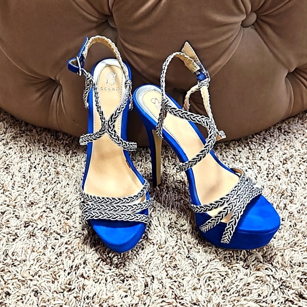 Scene Velvet Blue 🔥Platform  Stilettos